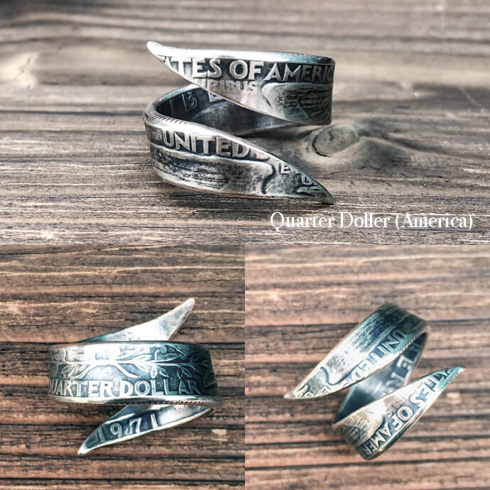 [リング]コインリング  Quarter(Eagle) スネーク