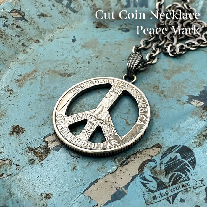 [ネックレス]コインネックレス ピースマーク – Quarter Dollar –